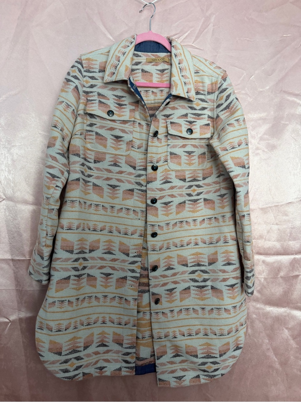 Shyanne Southwestern Aztec Long Shacket Jacket Size Small